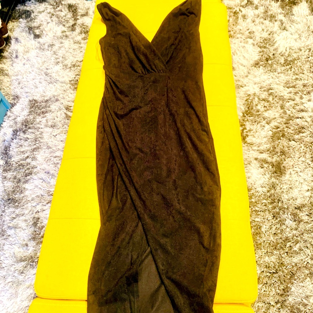 Sexy Black Suede Dress